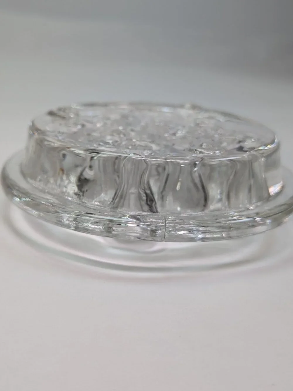Vintage Clear Glass Flower Frog Sampler Lot of 4